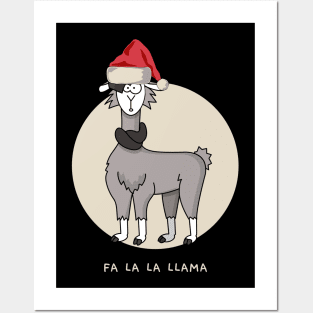 Fa la la llama funny christmas llama design Posters and Art